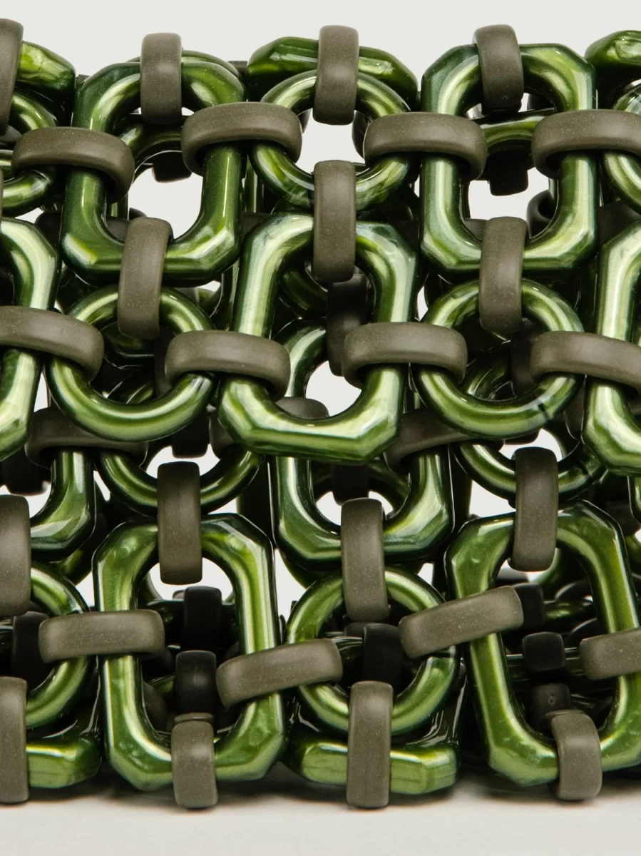 BORSA BUBBLE IN RESINA VERDE METALLIZZATO - immagine 7