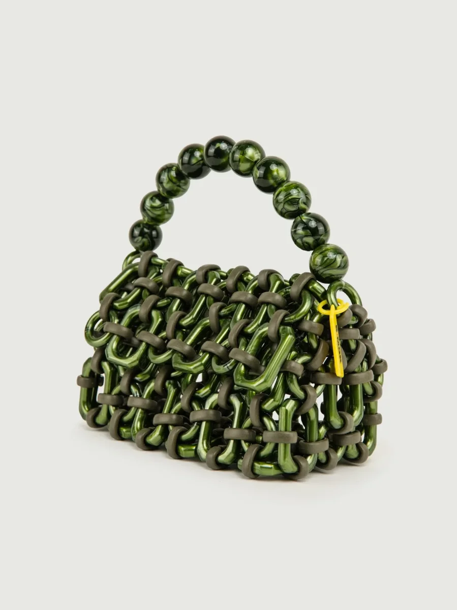 BORSA BUBBLE IN RESINA VERDE METALLIZZATO - immagine 3