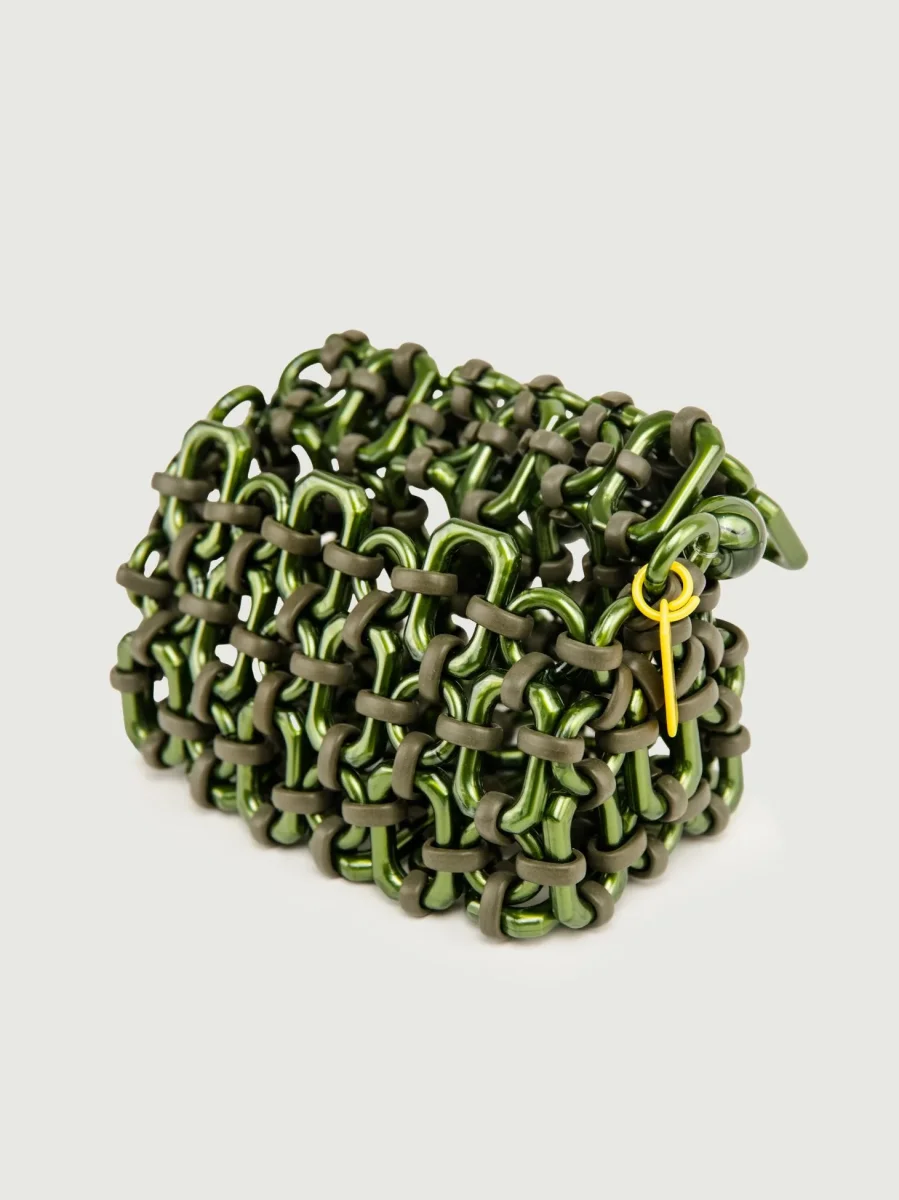 BORSA BUBBLE IN RESINA VERDE METALLIZZATO - immagine 4