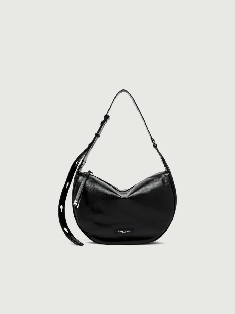 BORSA CHARLOTTE IN PELLE VINTAGE NERA