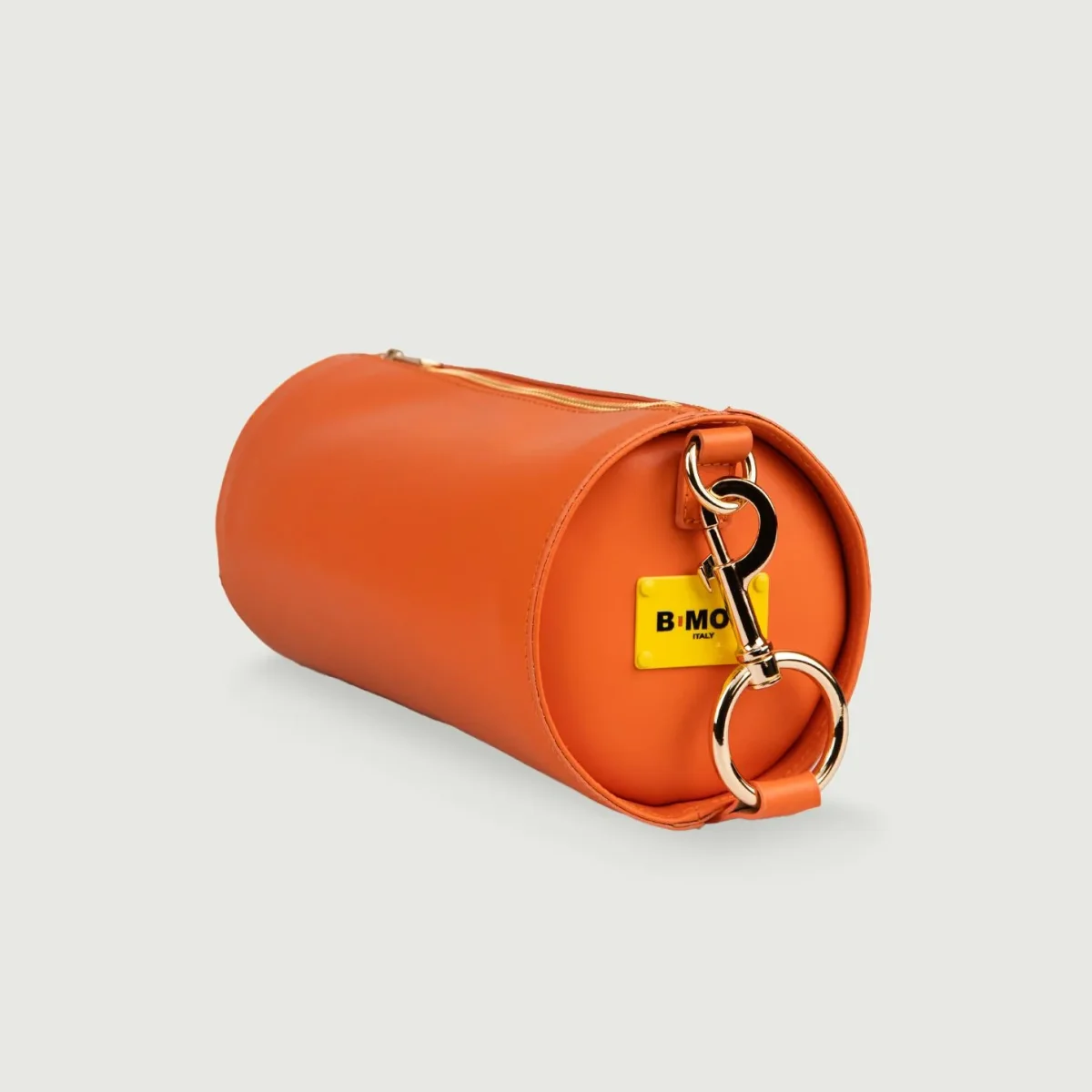 BORSA CILINDRO A TRACOLLA IN PELLE ARANCIONE "CIRCULAR" - immagine 3