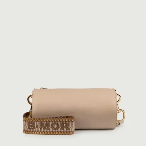 BORSA CILINDRO A TRACOLLA IN PELLE BEIGE "CIRCULAR"