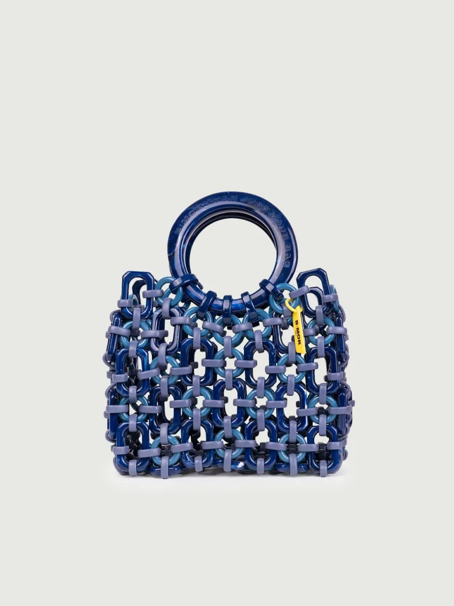 BORSA CON MANICI DOLL IN RESINA MULTICOLOR BLU
