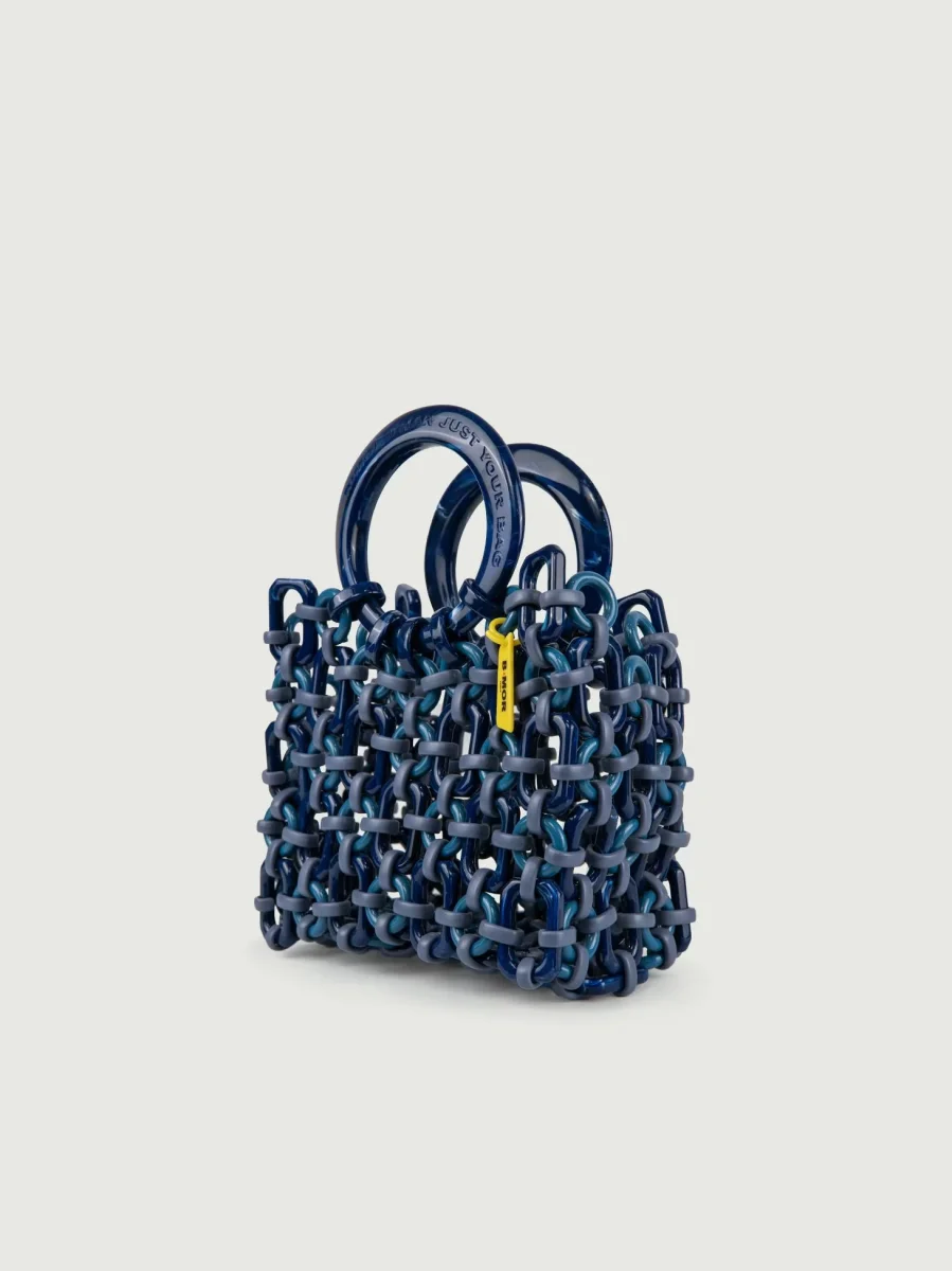 BORSA CON MANICI DOLL IN RESINA MULTICOLOR BLU - immagine 3