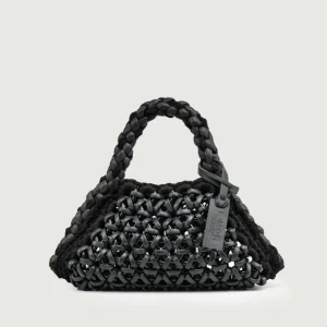 BORSA CRUSH IN RESINA E PELLE NERA