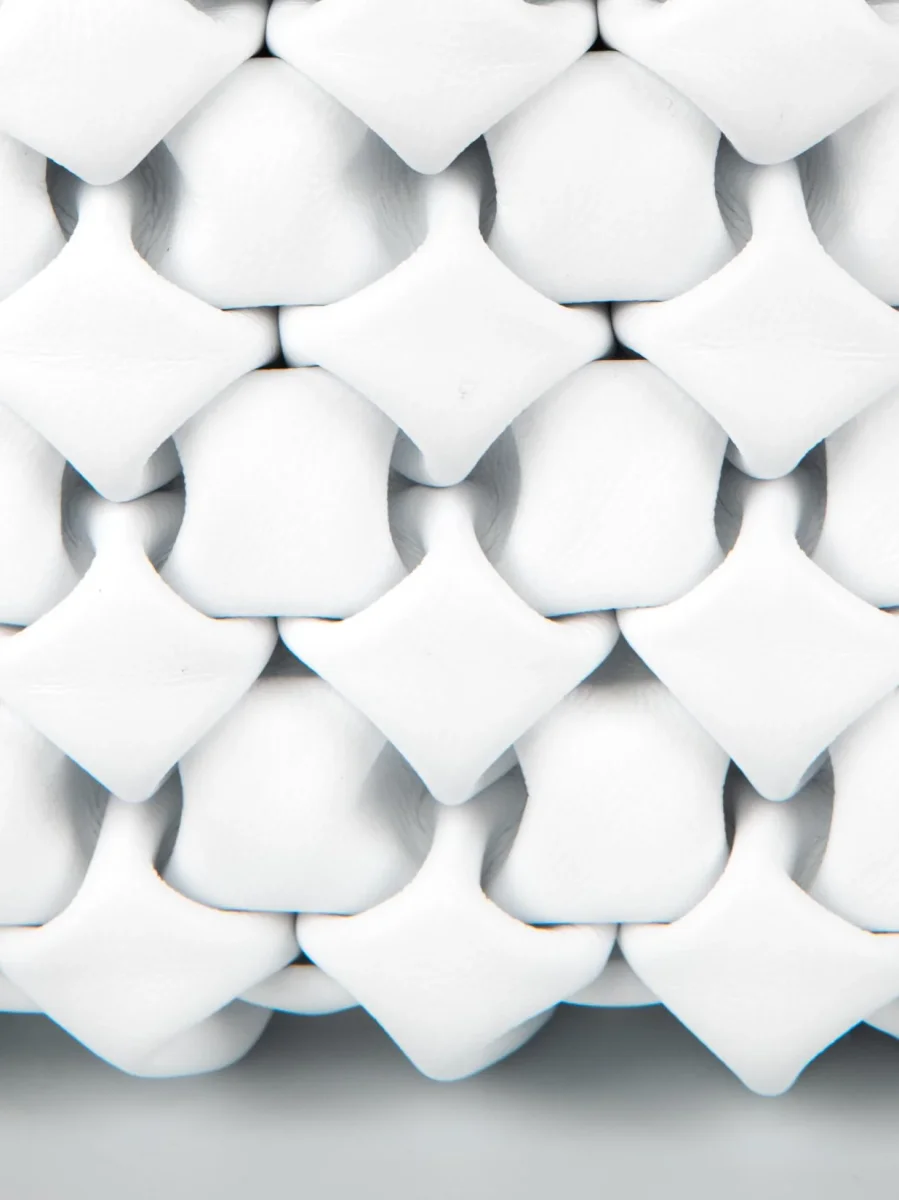 BORSA CURLY IN PELLE INTRECCIATA BIANCA - immagine 5