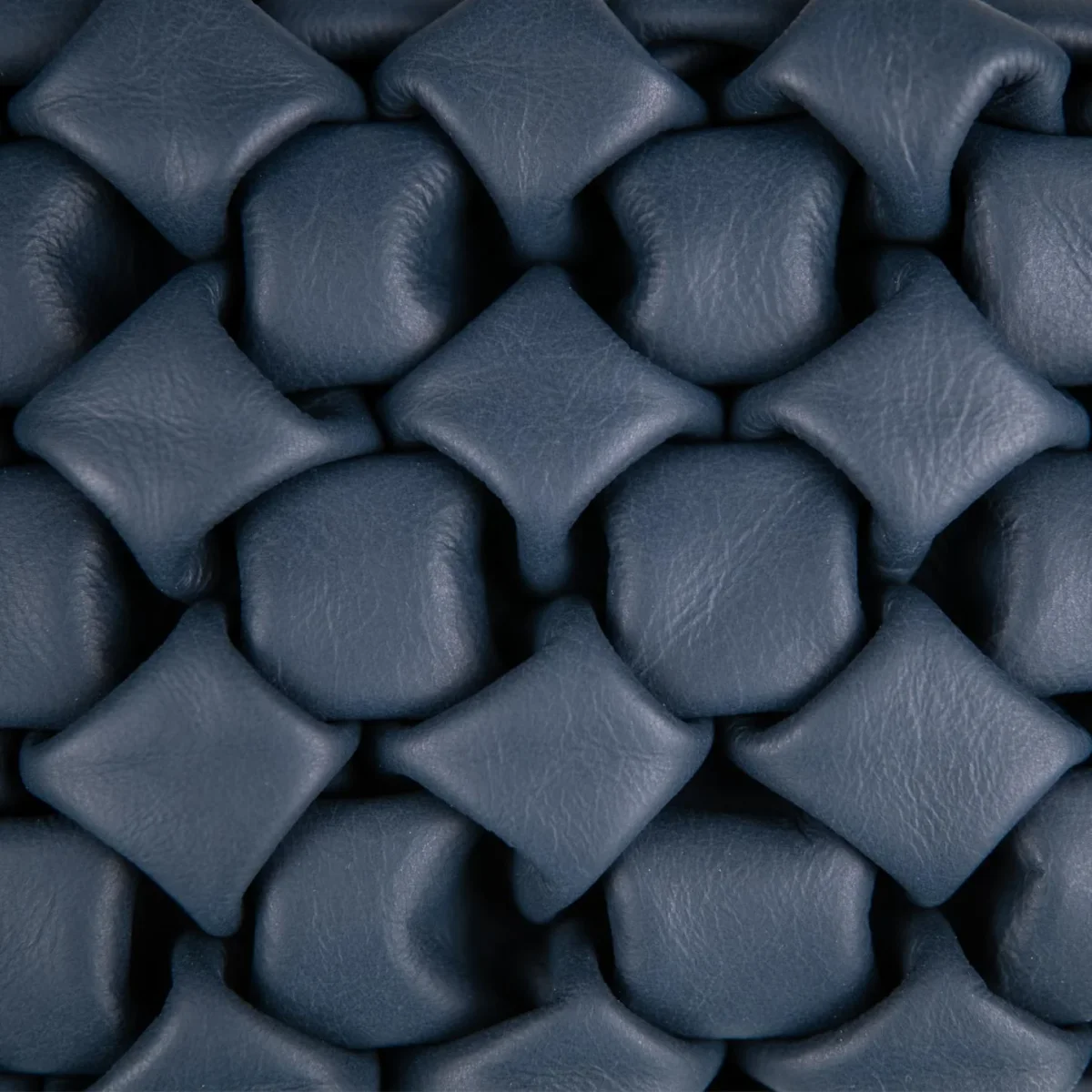 BORSA CURLY IN PELLE INTRECCIATA BLU - immagine 7