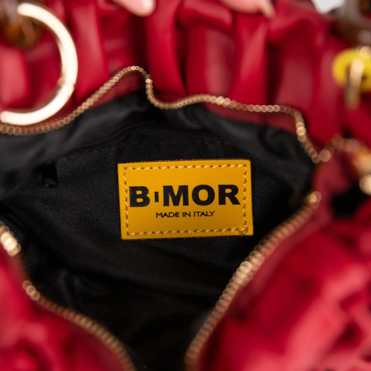 BORSA CURLY IN PELLE INTRECCIATA ROSSO RUBINO - immagine 8