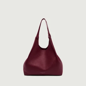 BORSA DUA IN PELLE BORDEAUX
