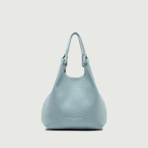 BORSA DUA MINI IN PELLE AZZURRA