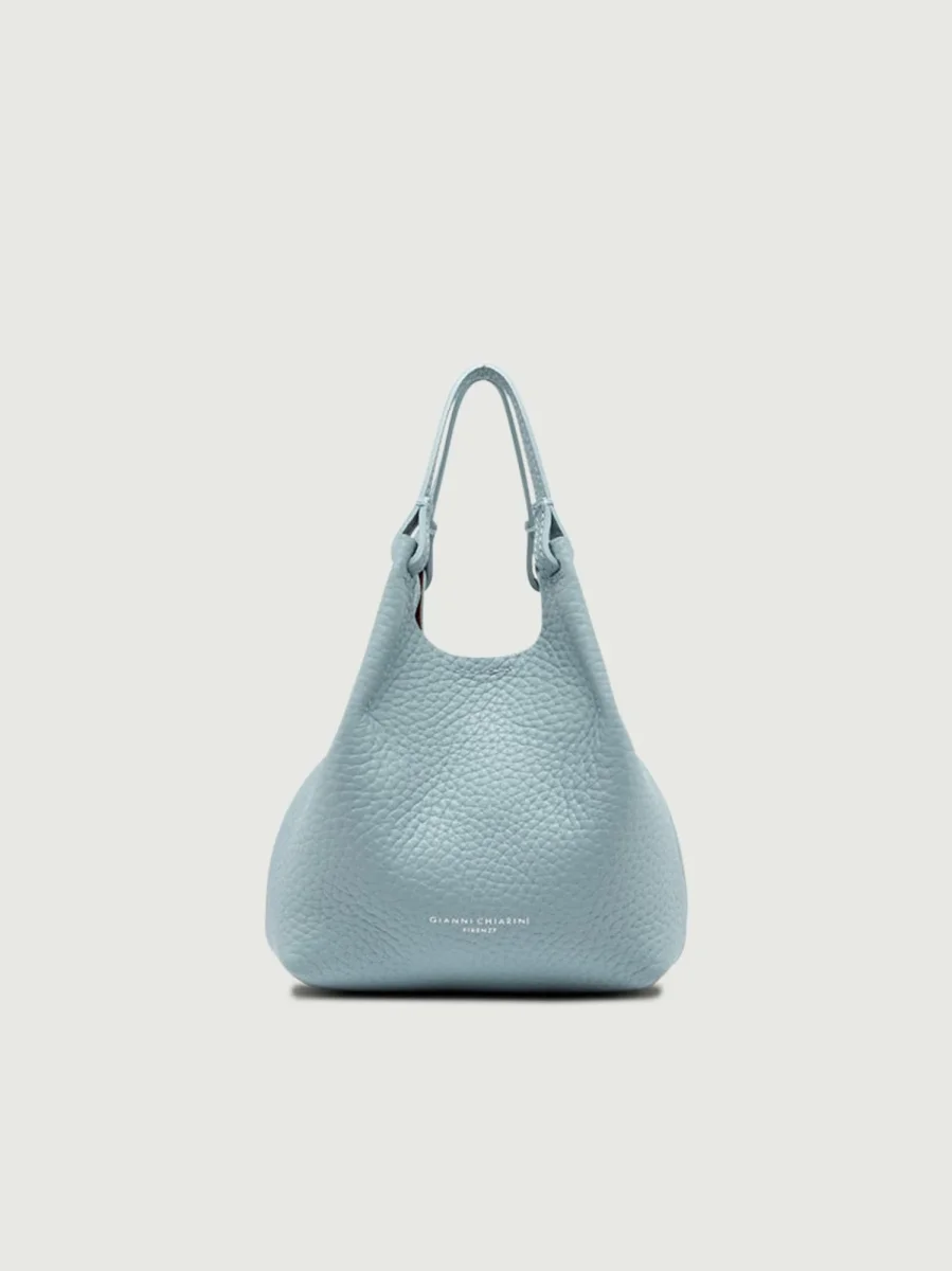 BORSA DUA MINI IN PELLE AZZURRA