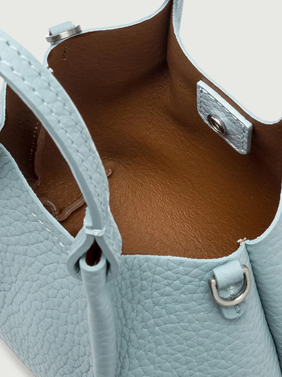 BORSA DUA MINI IN PELLE AZZURRA - immagine 6