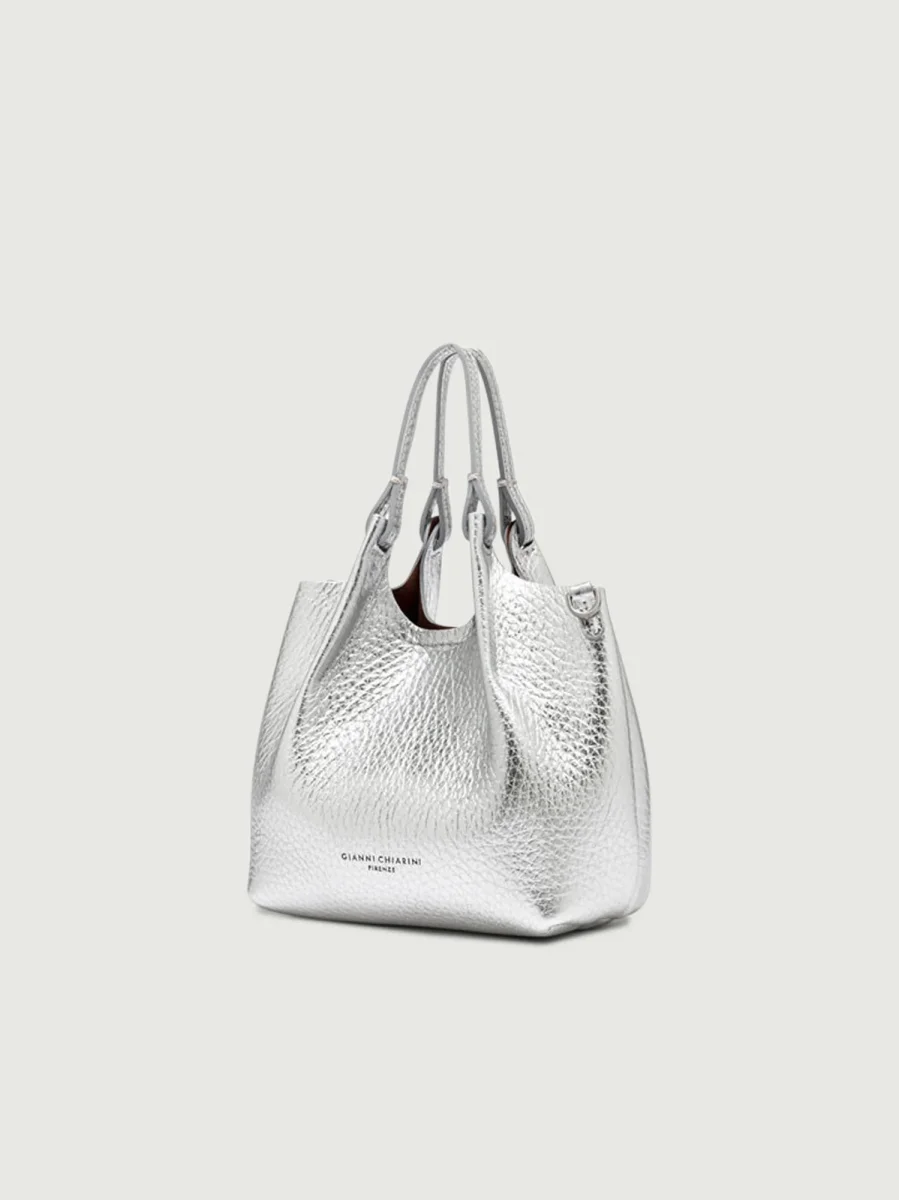BORSA DUA MINI IN PELLE SILVER - immagine 4