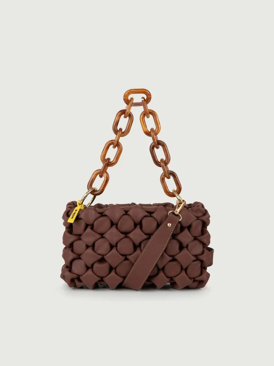 BORSA IN PELLE INTRECCIATA BRUCIATO CURLY - immagine 4