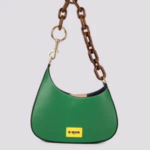 BORSA "MINI CURVY" BICOLORE VERDE E BLU