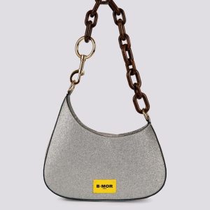 BORSA MINI CURVY Glitter Barbie SILVER