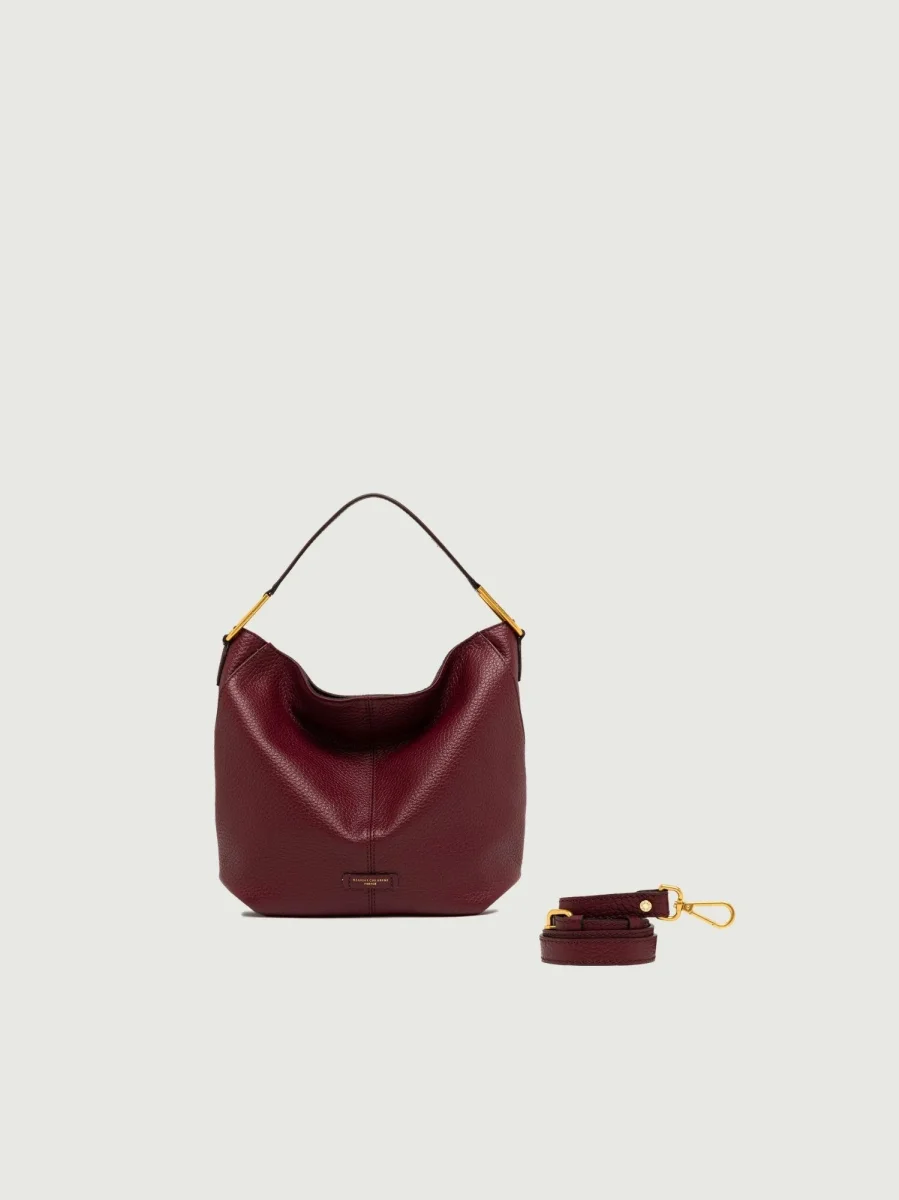BORSA NATASHA IN PELLE GRANA MAXI WINE BERRY