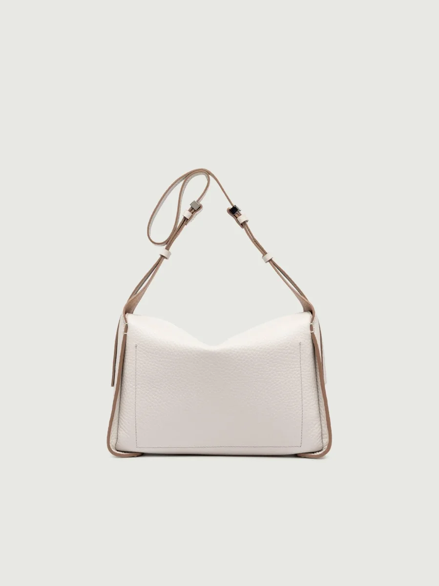 BORSA PENELOPE GRANDE IN PELLE BIANCO SABBIA - immagine 6