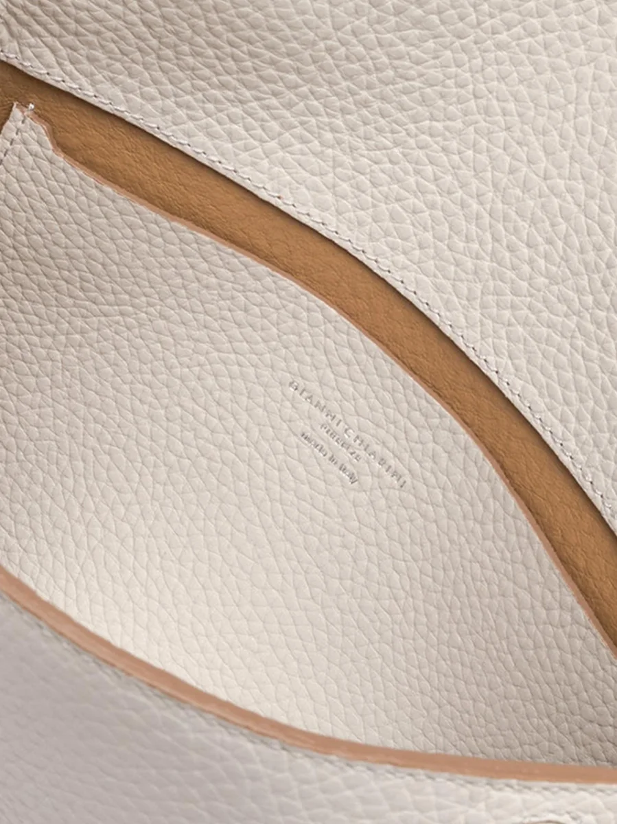 BORSA PENELOPE GRANDE IN PELLE BIANCO SABBIA - immagine 4