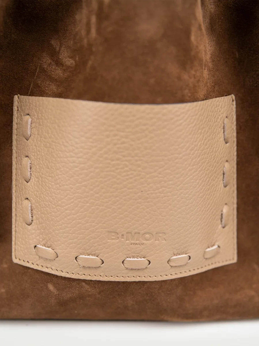 BORSA POCAHONTAS IN CAMOSCIO TAUPE - immagine 5