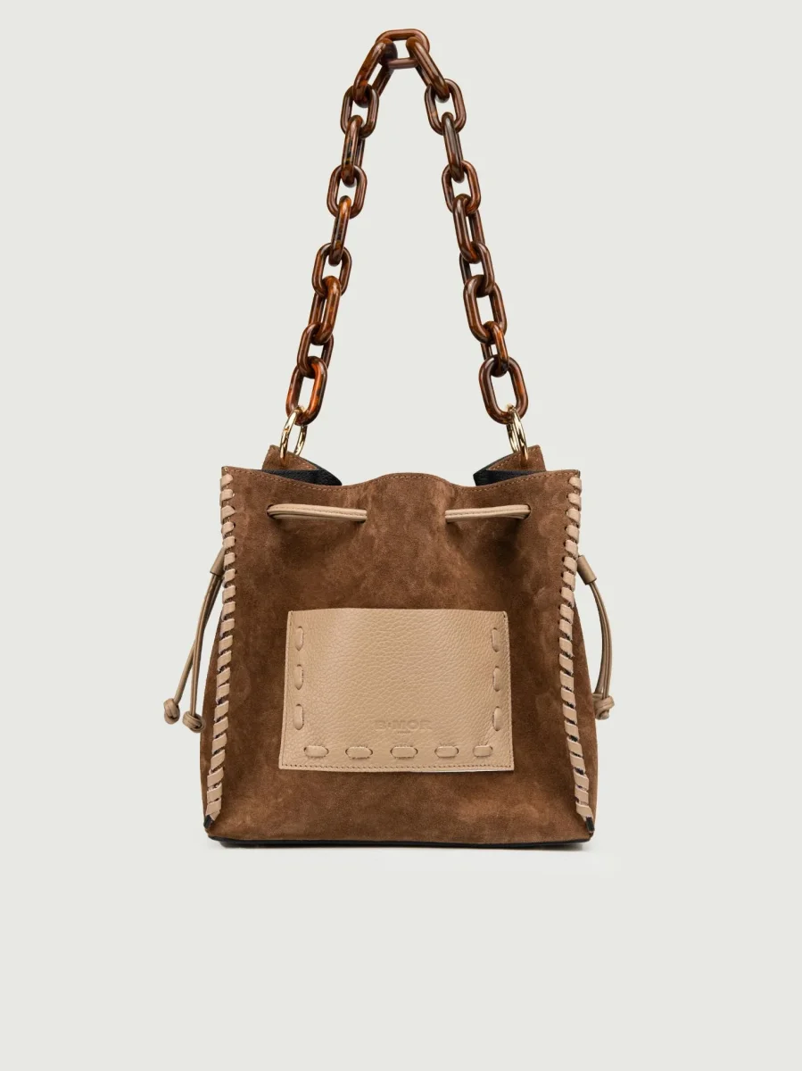 BORSA POCAHONTAS IN CAMOSCIO TAUPE