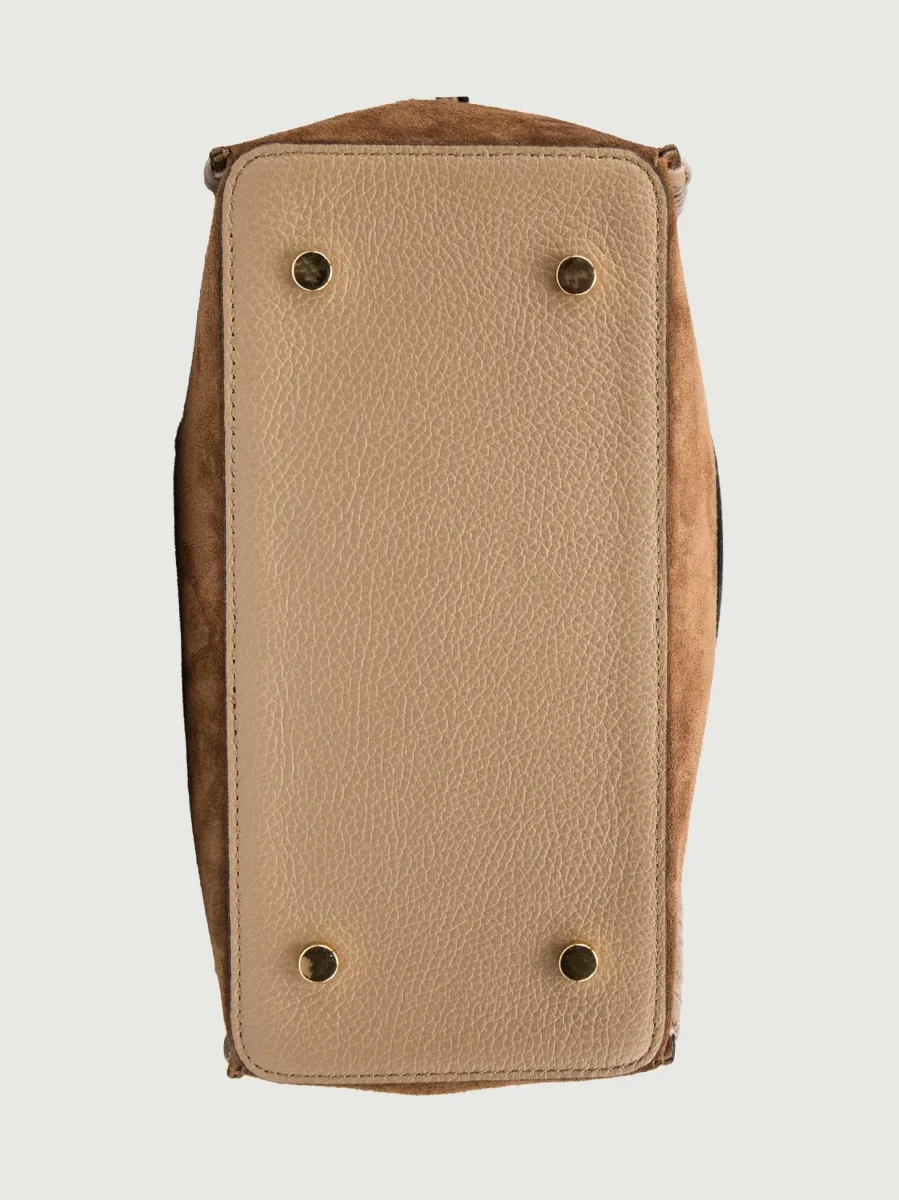 BORSA POCAHONTAS IN CAMOSCIO TAUPE - immagine 7