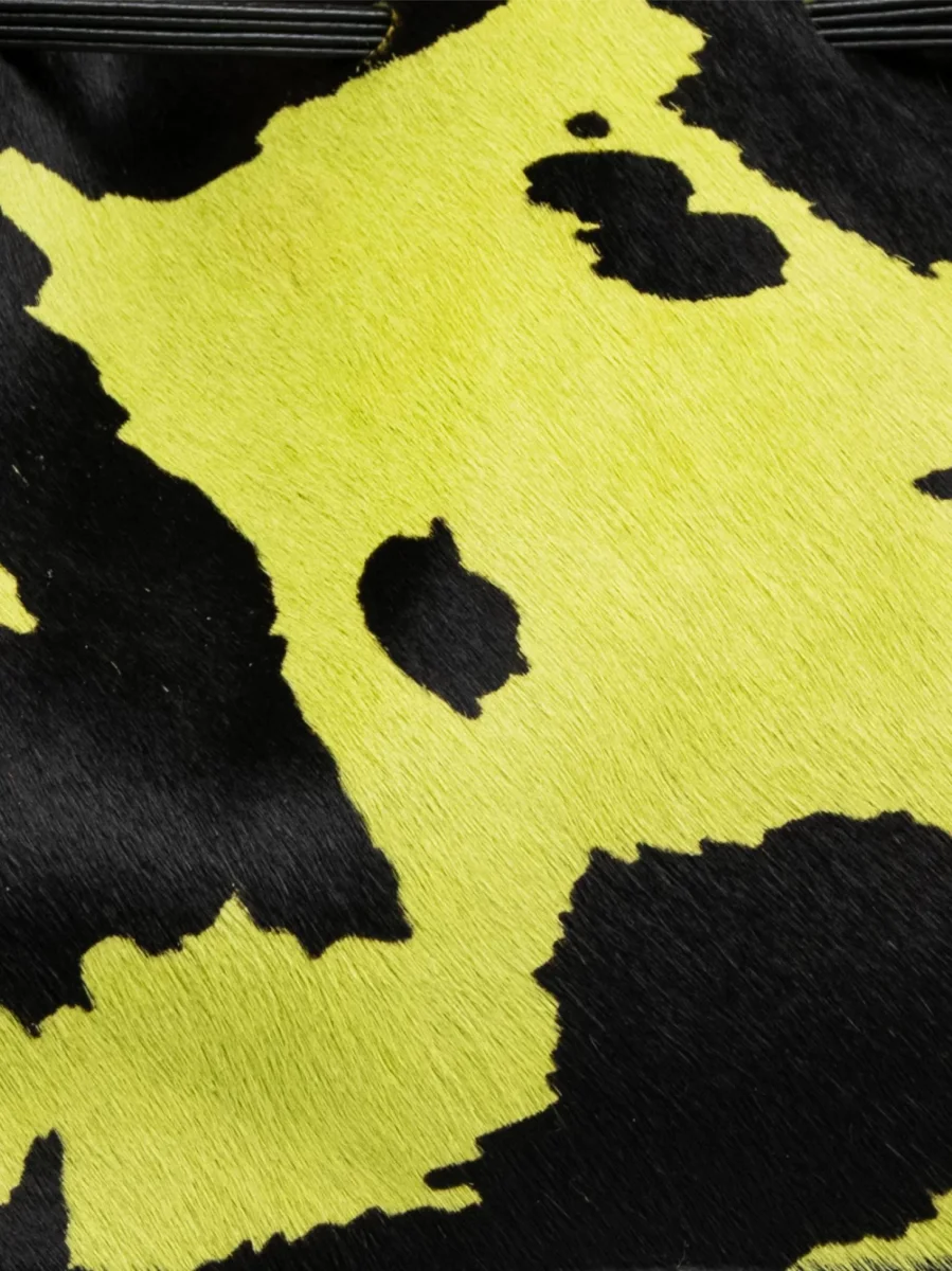 BORSA POCAHONTAS IN CAVALLINO COW PRINT LIME - immagine 6