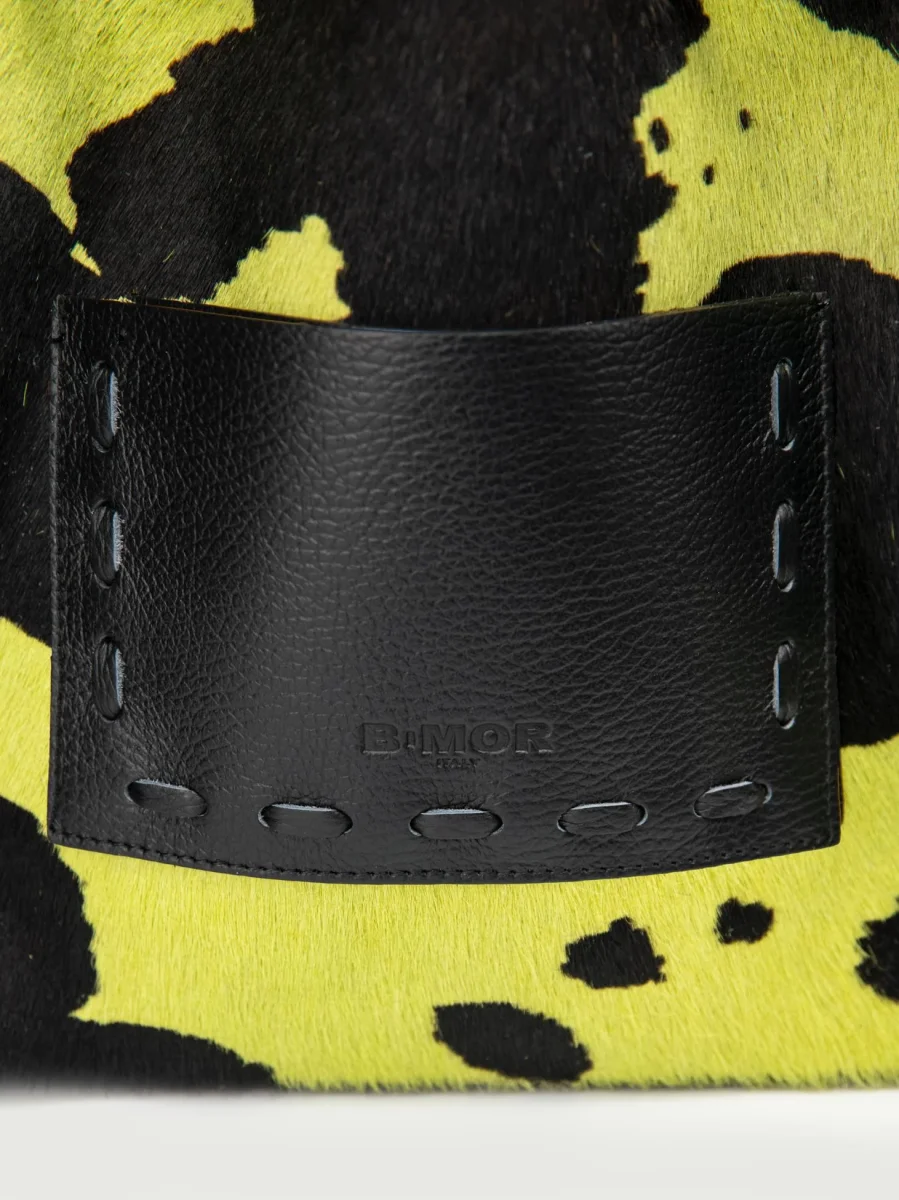 BORSA POCAHONTAS IN CAVALLINO COW PRINT LIME - immagine 5