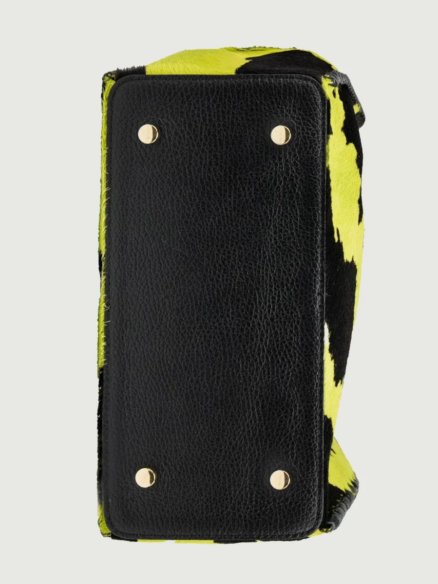 BORSA POCAHONTAS IN CAVALLINO COW PRINT LIME - immagine 7