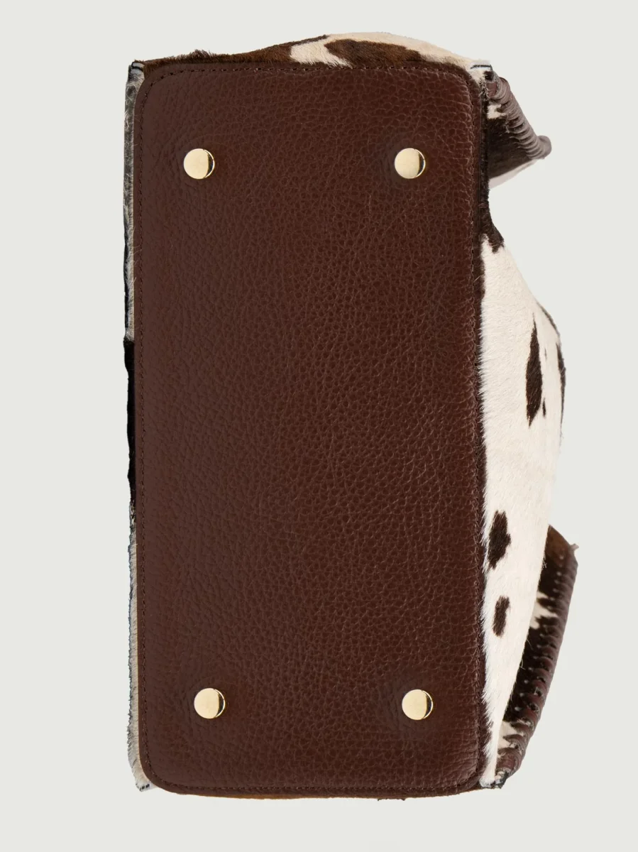 BORSA POCAHONTAS IN CAVALLINO COW PRINT MARRONE - immagine 7