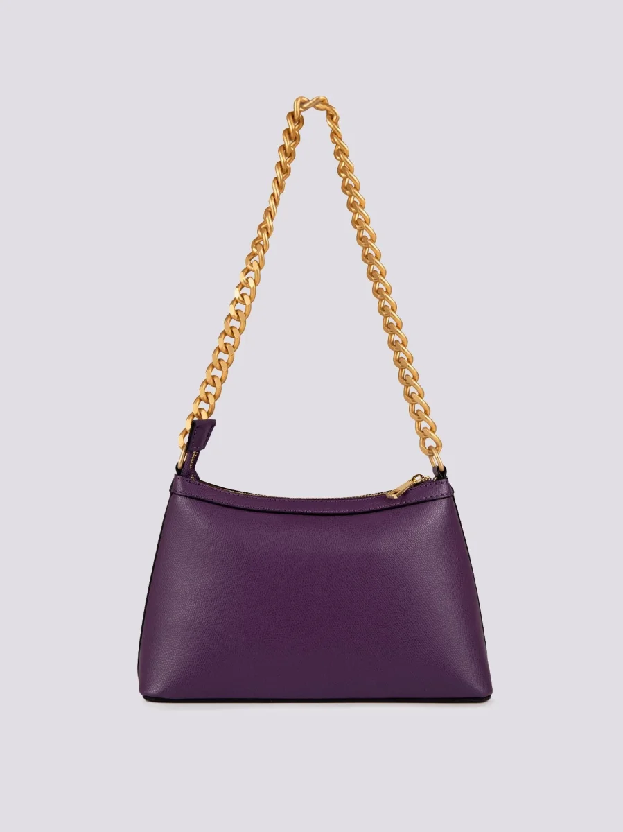 BORSA QUEEN CON CATENA ORO IN PELLE VIOLA - immagine 3