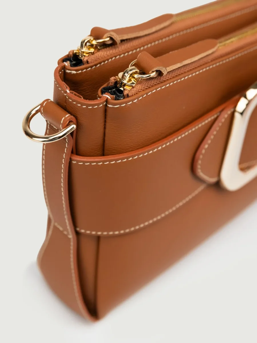 BORSA TRACOLLA IN PELLE CUOIO - immagine 7