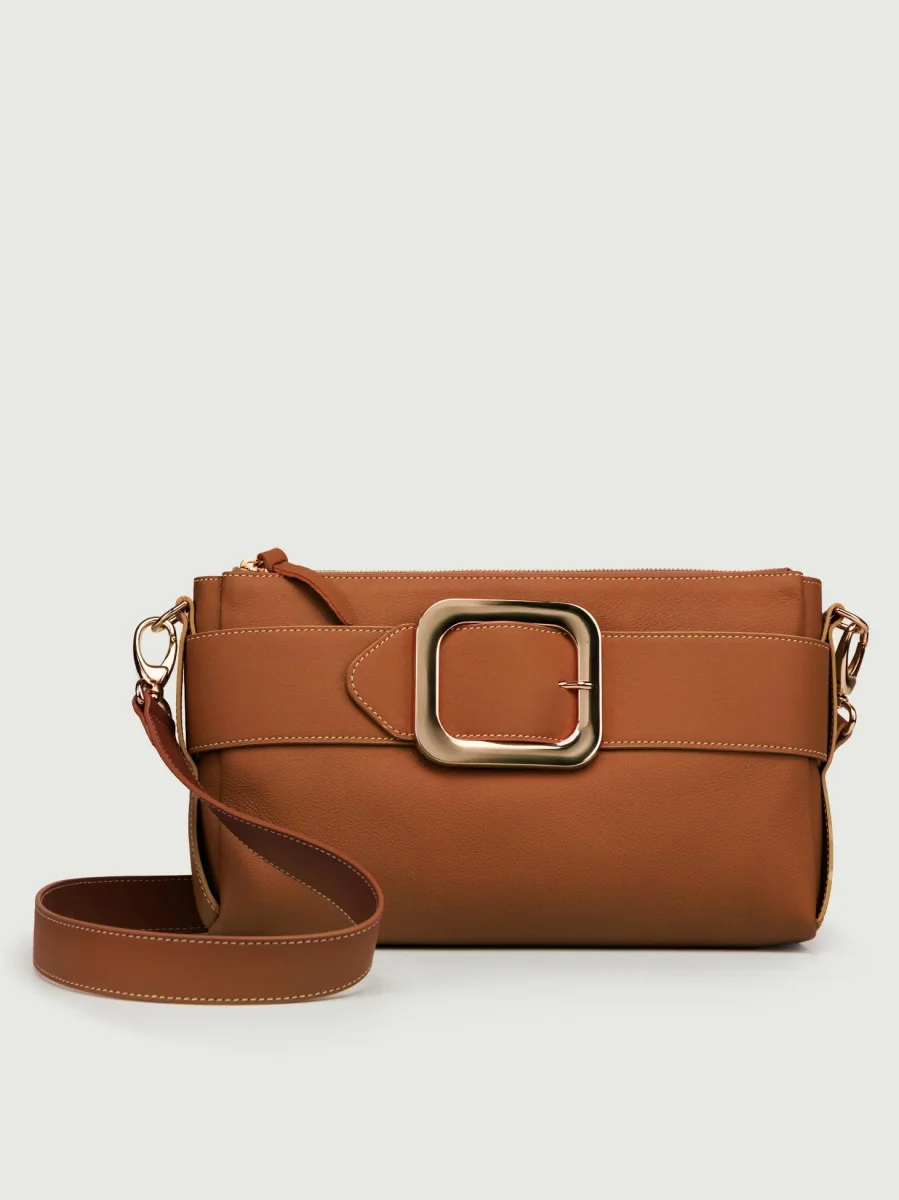 BORSA TRACOLLA IN PELLE CUOIO