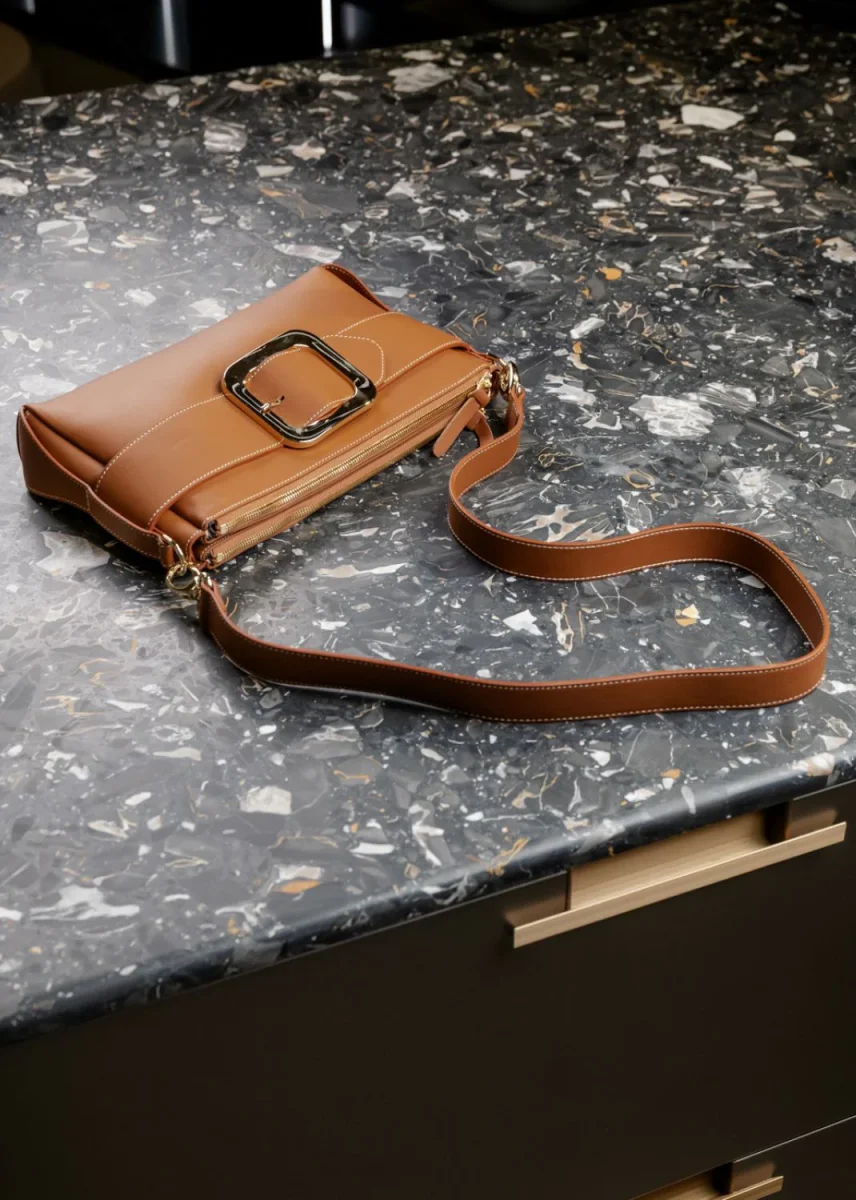 BORSA TRACOLLA IN PELLE CUOIO - immagine 8