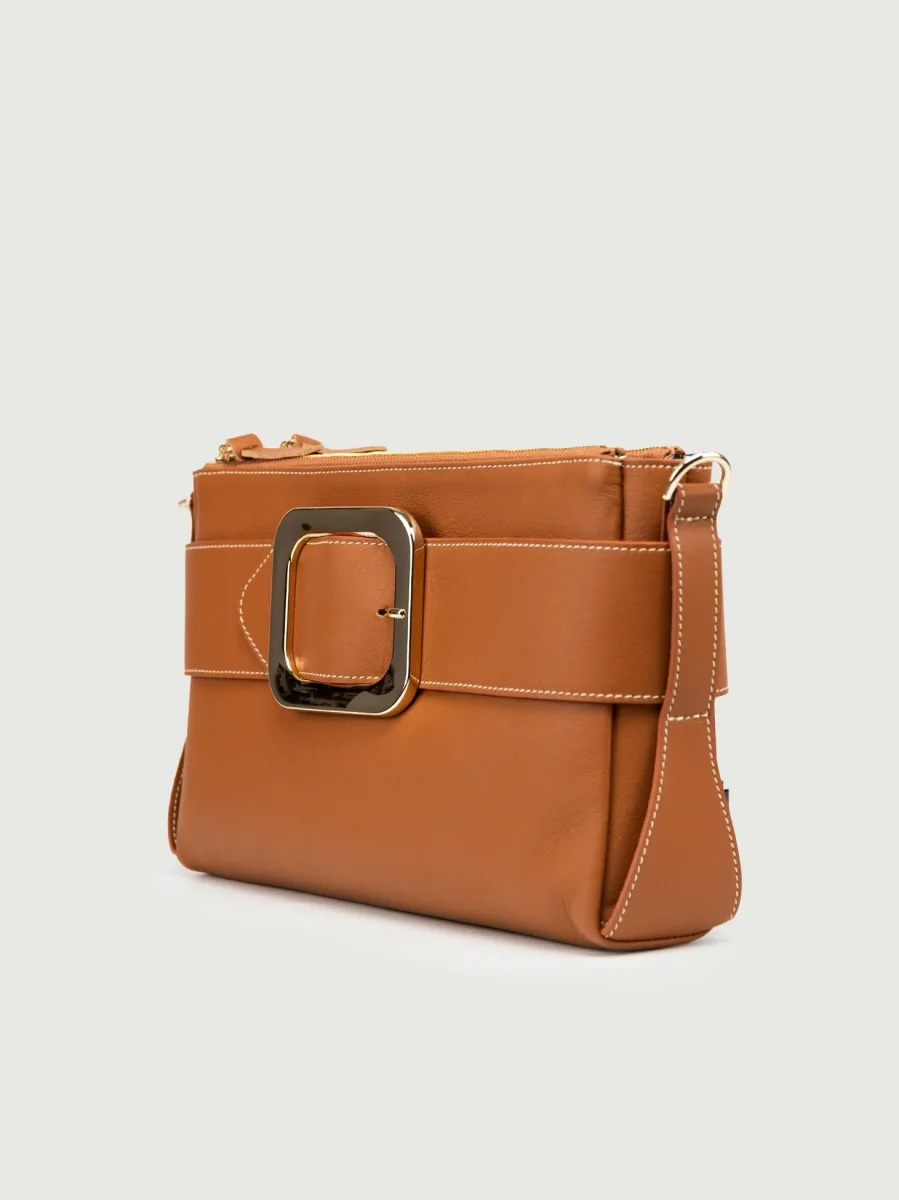 BORSA TRACOLLA IN PELLE CUOIO - immagine 3