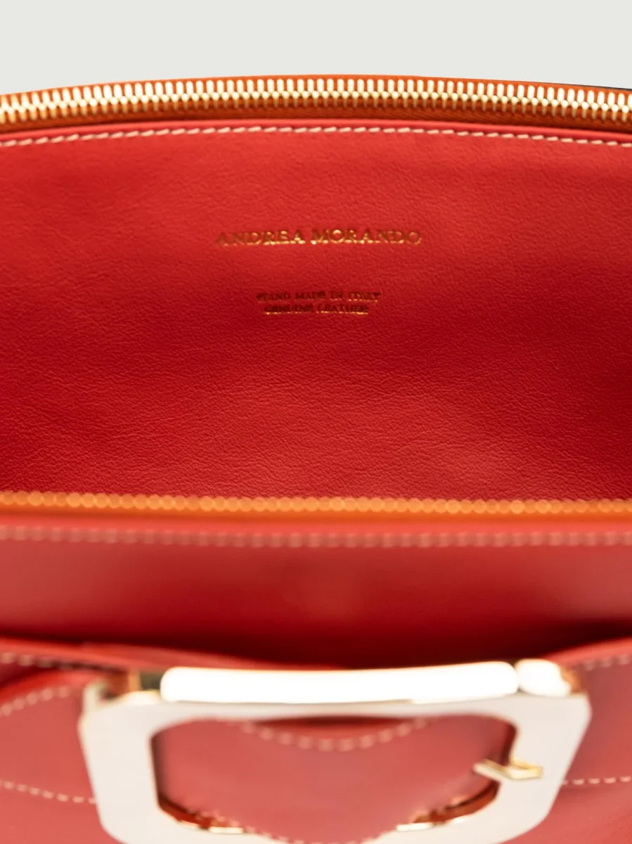 BORSA TRACOLLA IN PELLE MATTONE - immagine 5