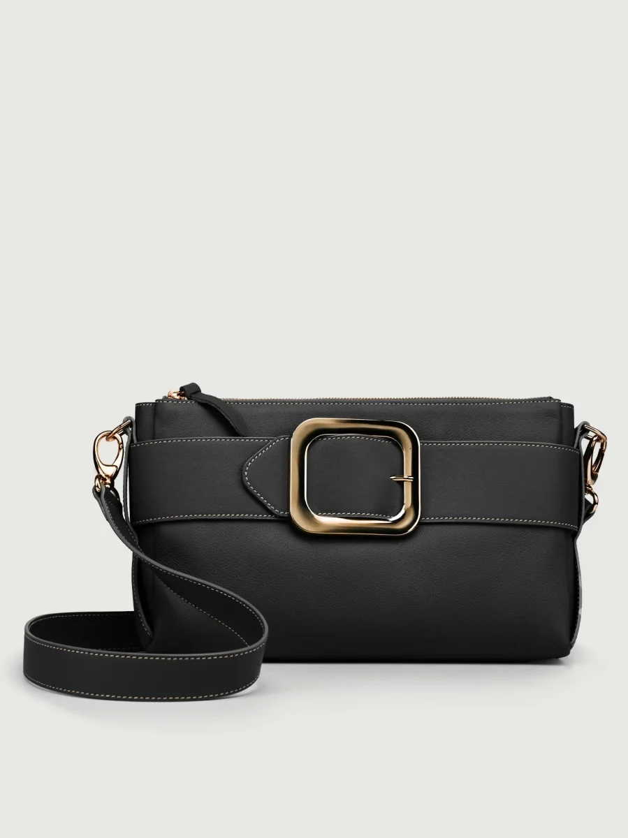 BORSA TRACOLLA IN PELLE NERA