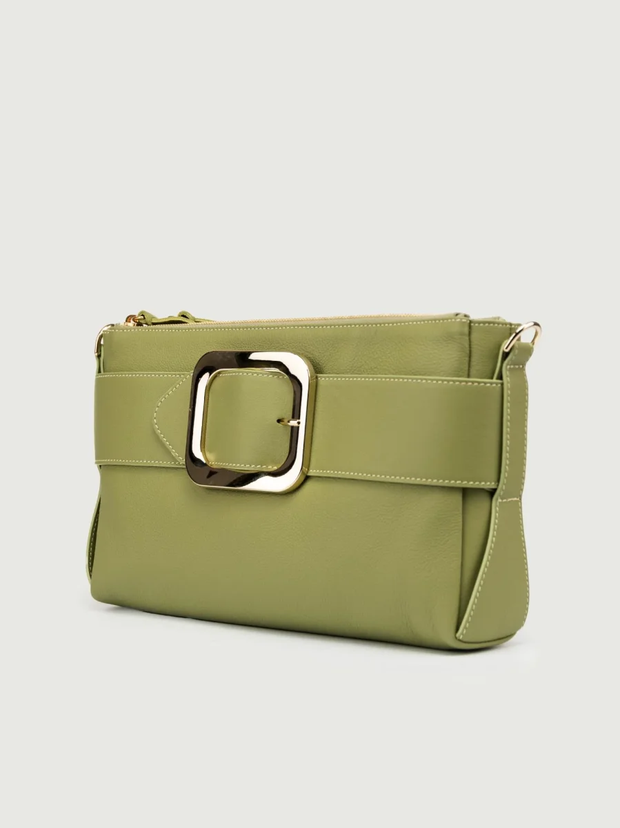 BORSA TRACOLLA IN PELLE PISTACCHIO - immagine 3