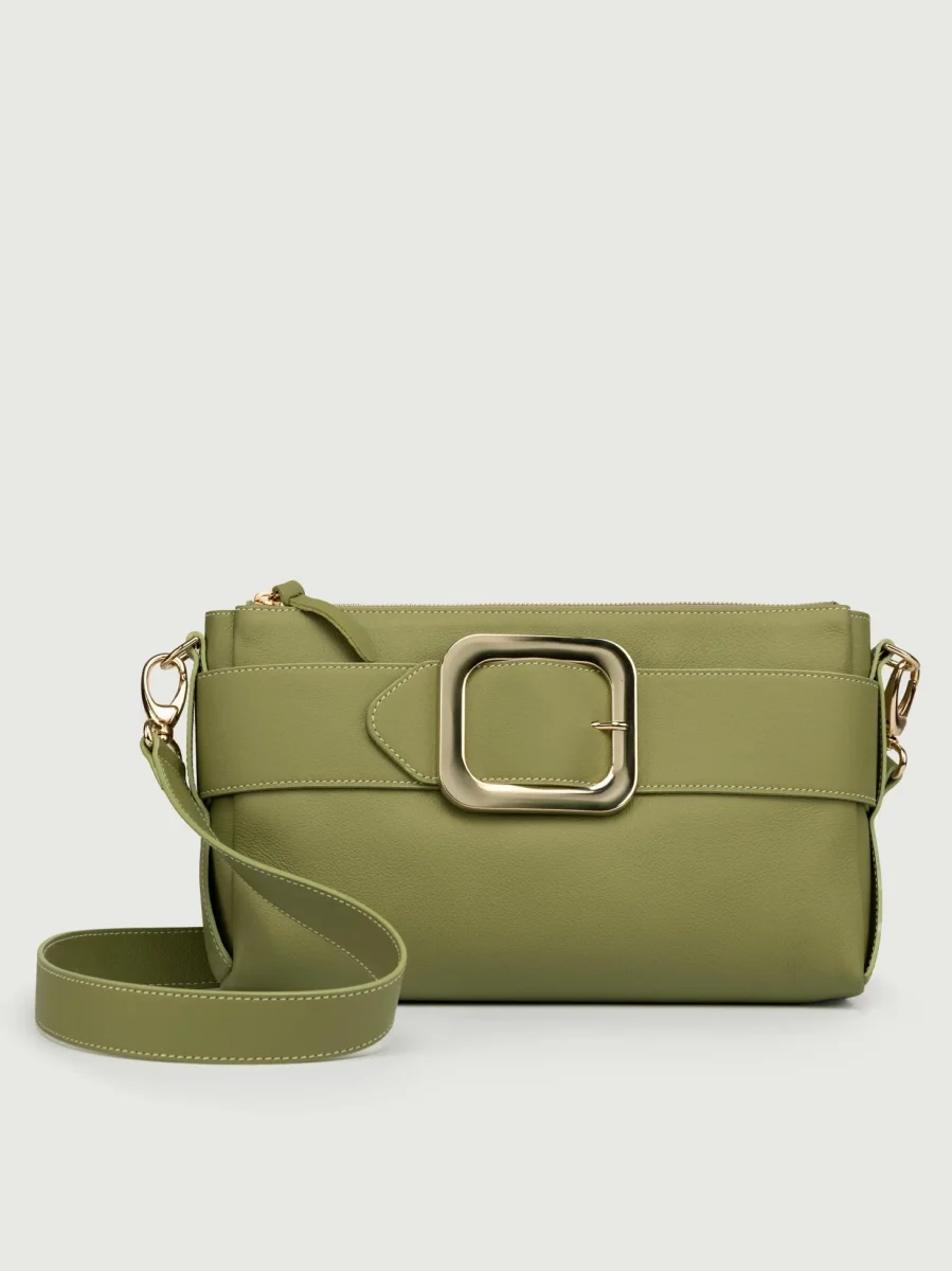 BORSA TRACOLLA IN PELLE PISTACCHIO