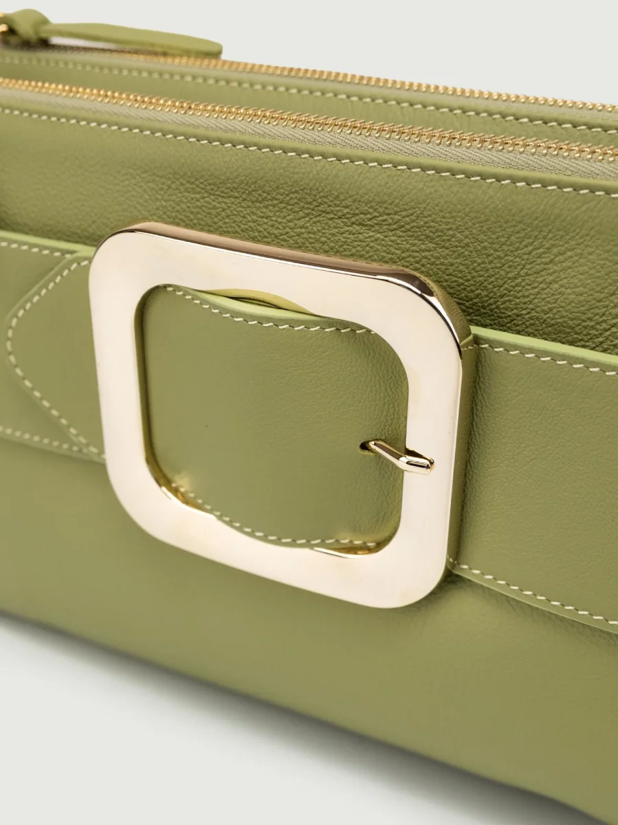 BORSA TRACOLLA IN PELLE PISTACCHIO - immagine 5