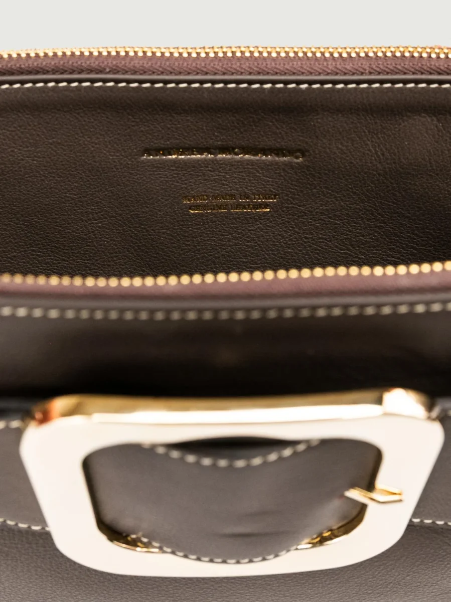 BORSA TRACOLLA IN PELLE TESTA MORO - immagine 6