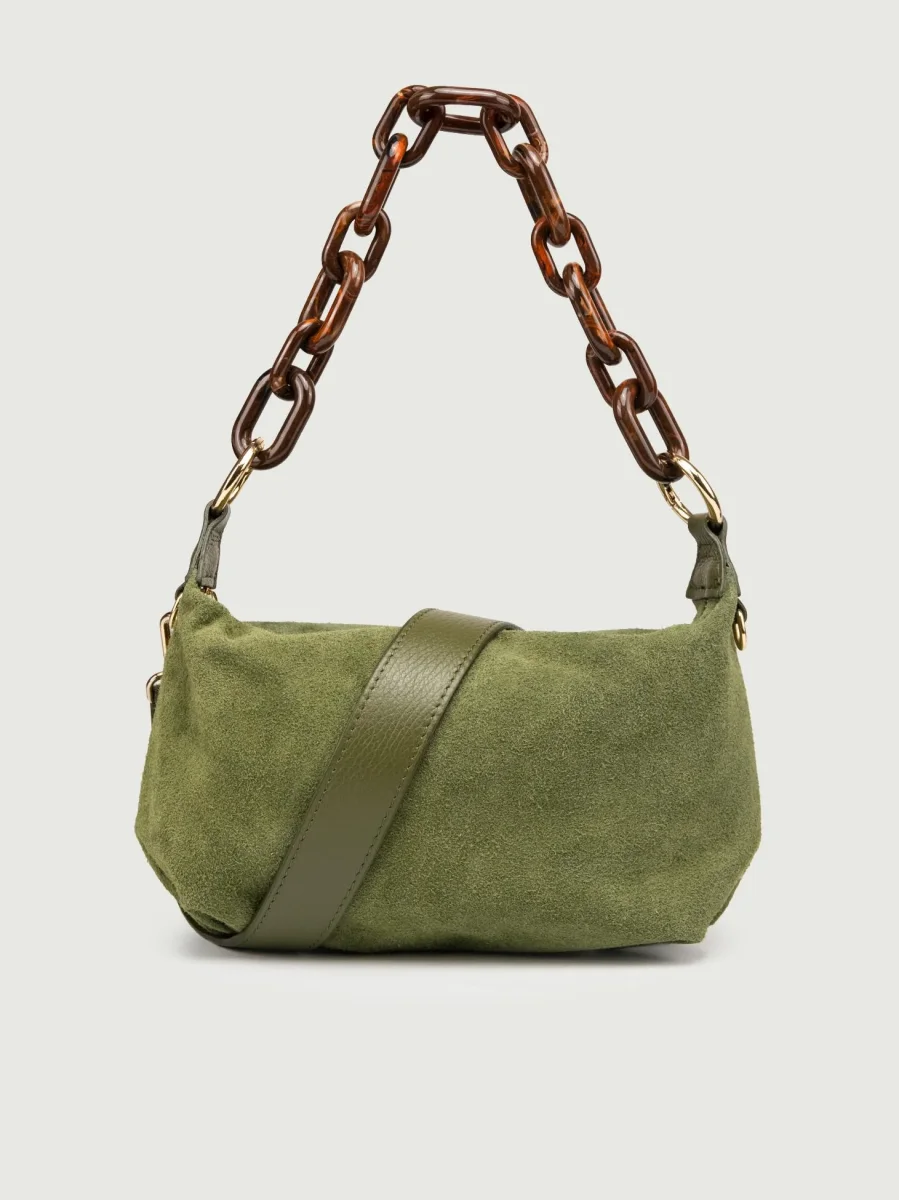 BORSA TRUNK IN CAMOSCIO VERDE MILITARE