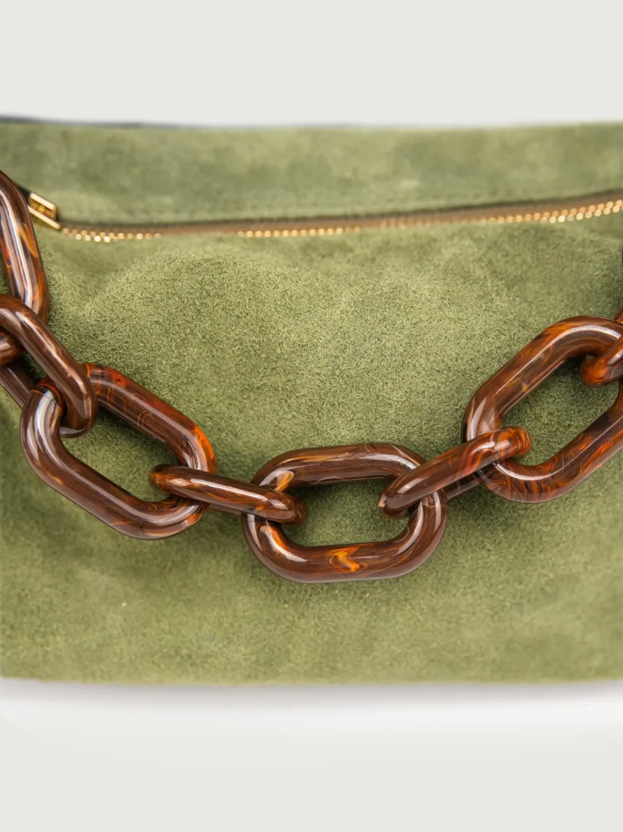 BORSA TRUNK IN CAMOSCIO VERDE MILITARE - immagine 5