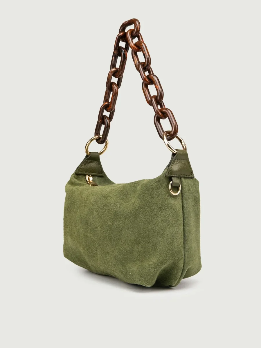 BORSA TRUNK IN CAMOSCIO VERDE MILITARE - immagine 3