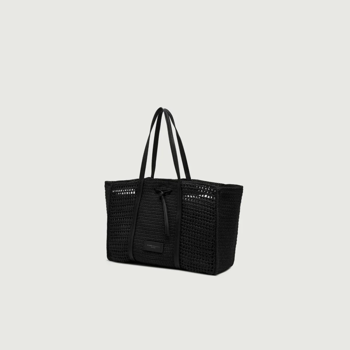 BORSA VICTORIA MAXI IN TESSUTO INTRECCIATO NERA - immagine 3