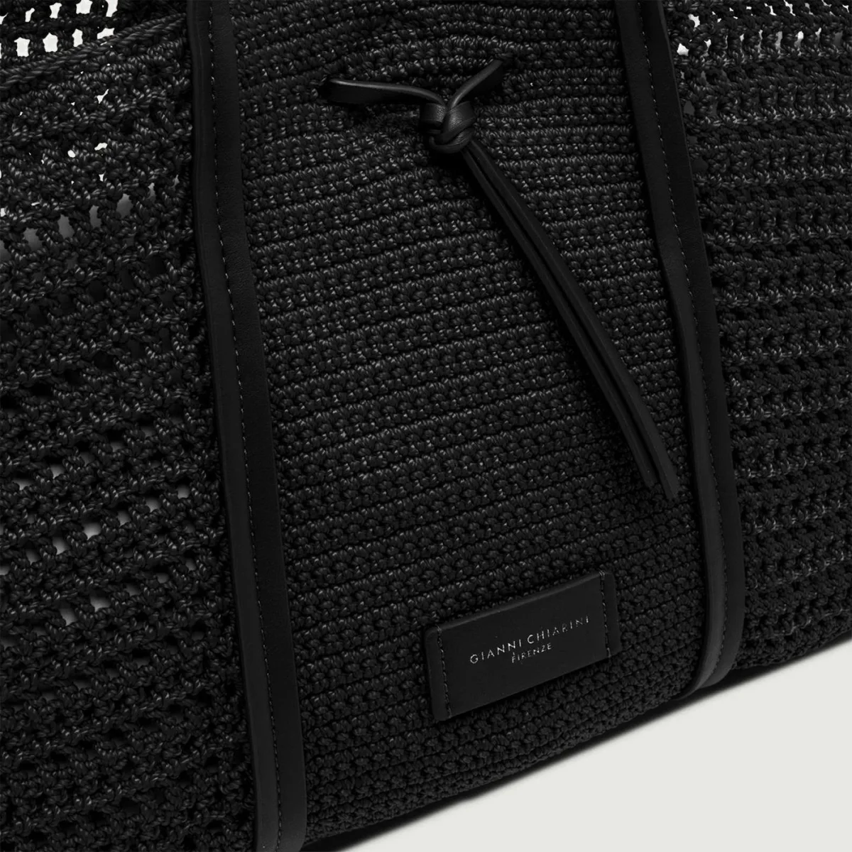 BORSA VICTORIA MAXI IN TESSUTO INTRECCIATO NERA - immagine 5