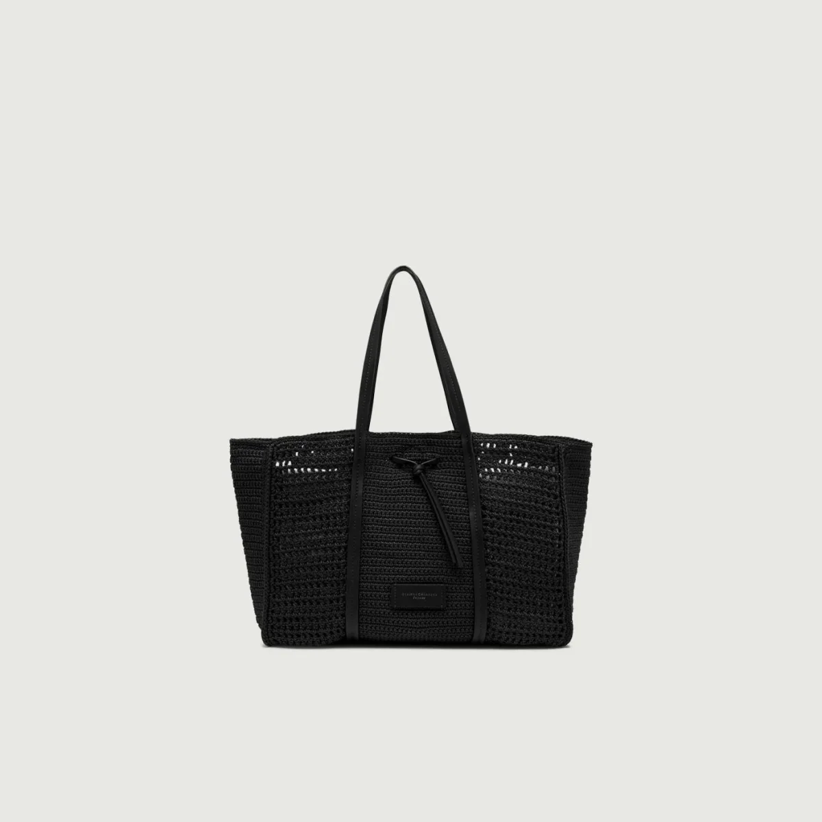 BORSA VICTORIA MAXI IN TESSUTO INTRECCIATO NERA