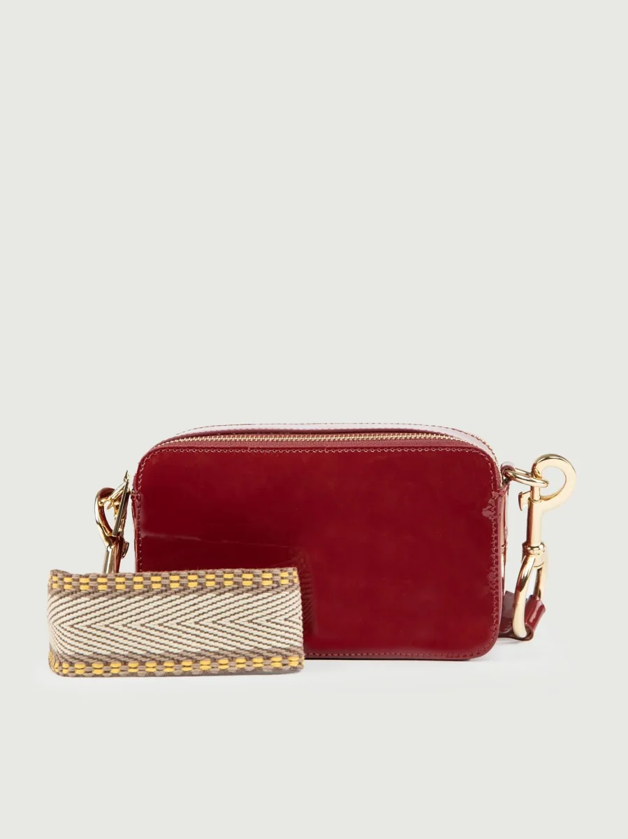 BORSA YOURS IN PELLE VERNICE BORDEAUX