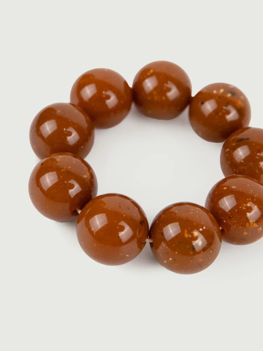 BRACCIALE BUBBLE IN RESINA CARAMELLO - immagine 3