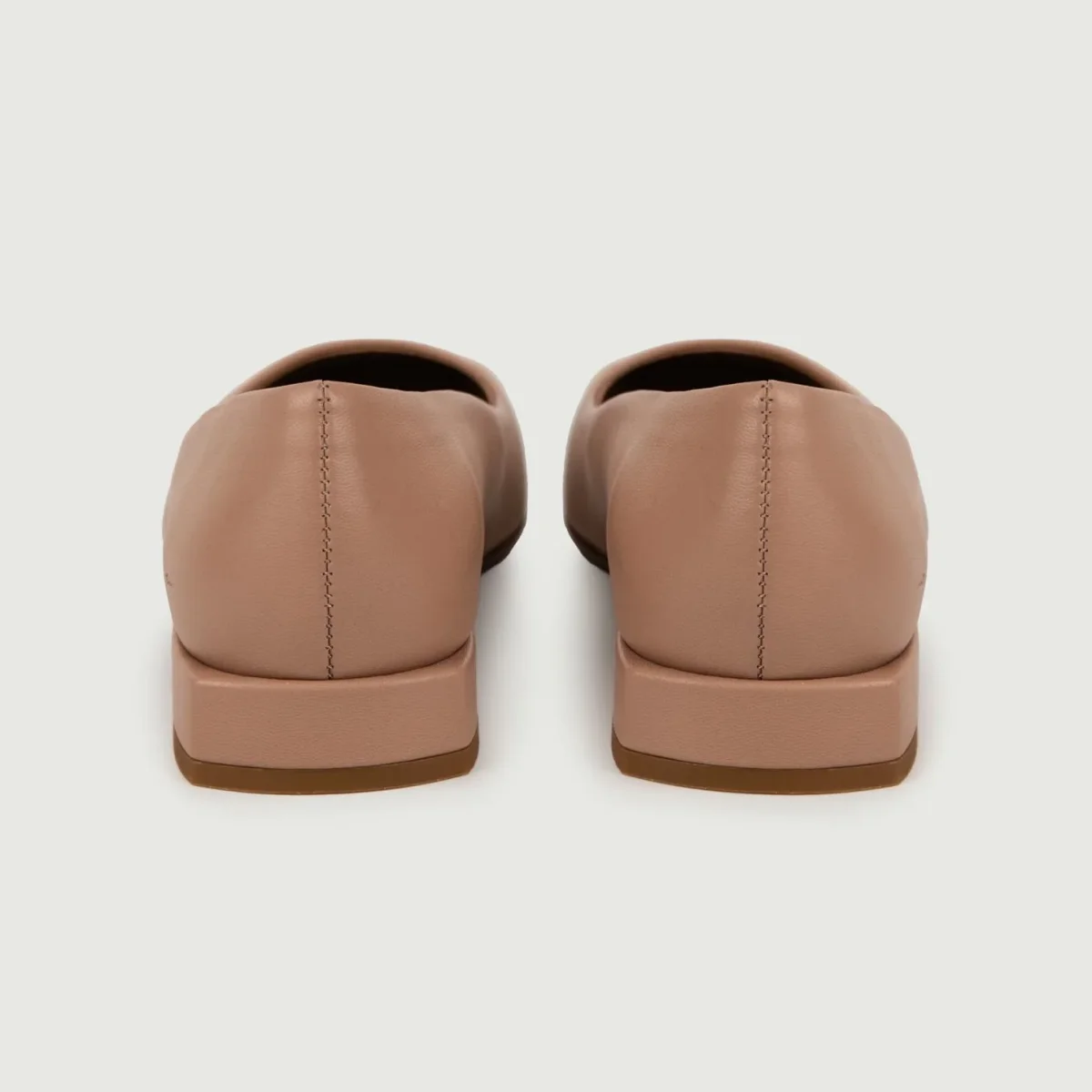 Ballerina in pelle cuoio con punta in vernice a contrasto - immagine 4